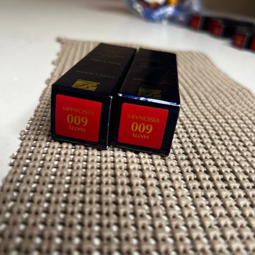 Estee Lauder Pure Color Matte Lipstick 600 Visionary Refillable Set of 2 New